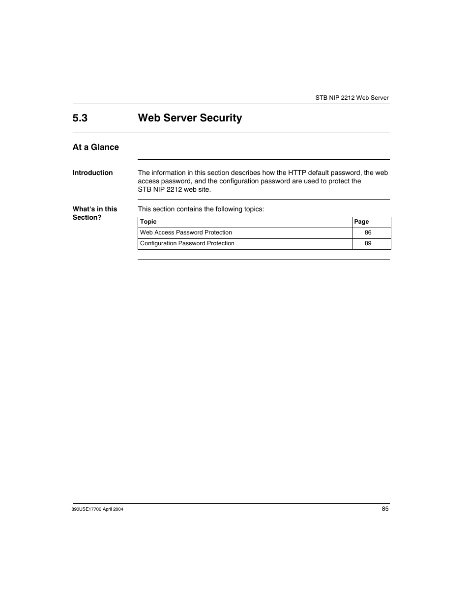 Web server security, 3 web server security | Schneider Electric 890USE17700 User Manual | Page 85 / 194