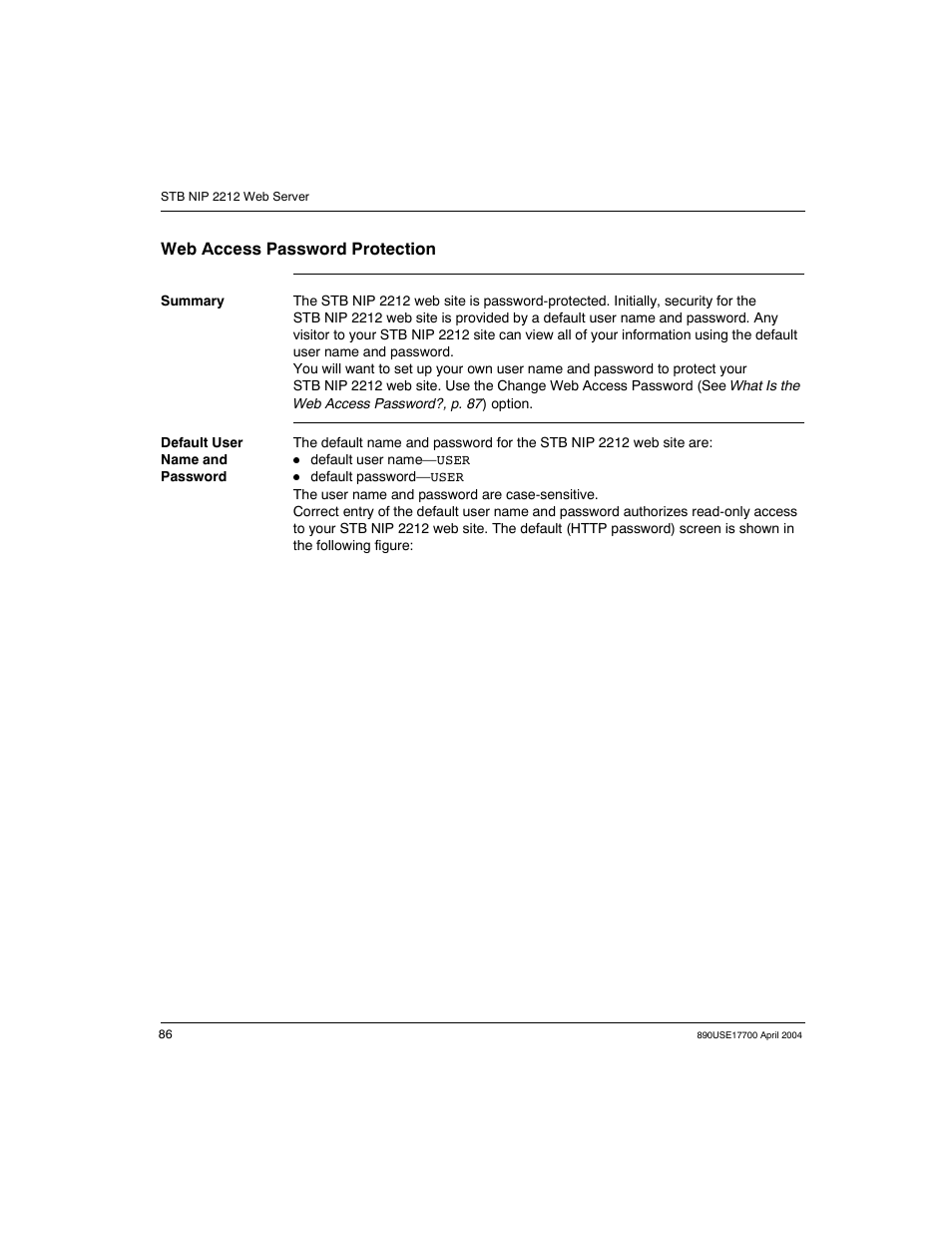 Web access password protection | Schneider Electric 890USE17700 User Manual | Page 86 / 194