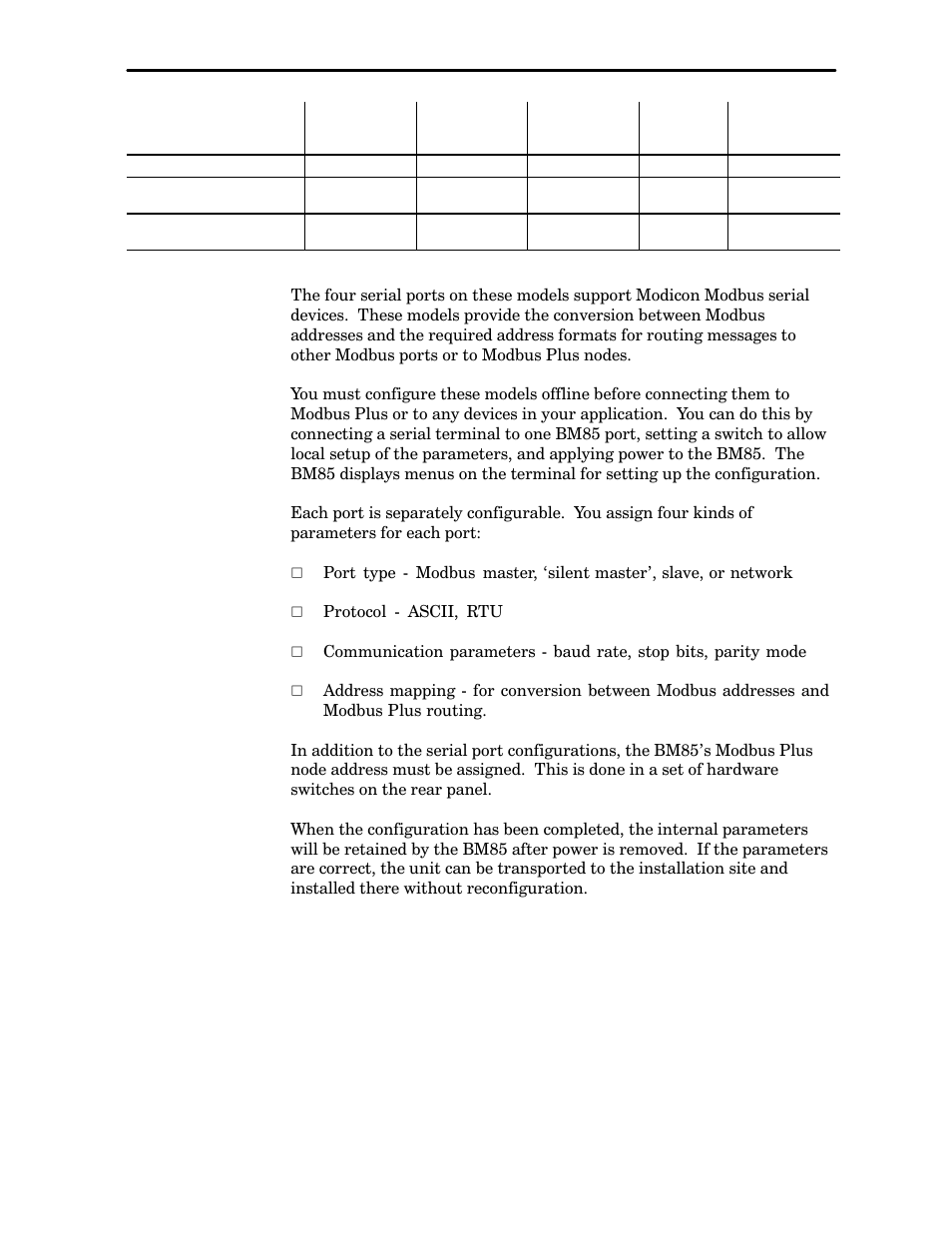 5 modbus port models | Schneider Electric Modicon BM85 User Manual | Page 20 / 110