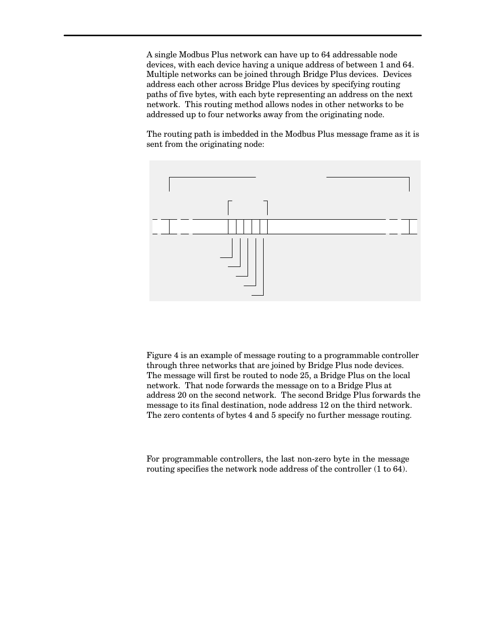 1 modbus plus message routing paths, 1 routing to programmable controllers | Schneider Electric Modicon BM85 User Manual | Page 28 / 110