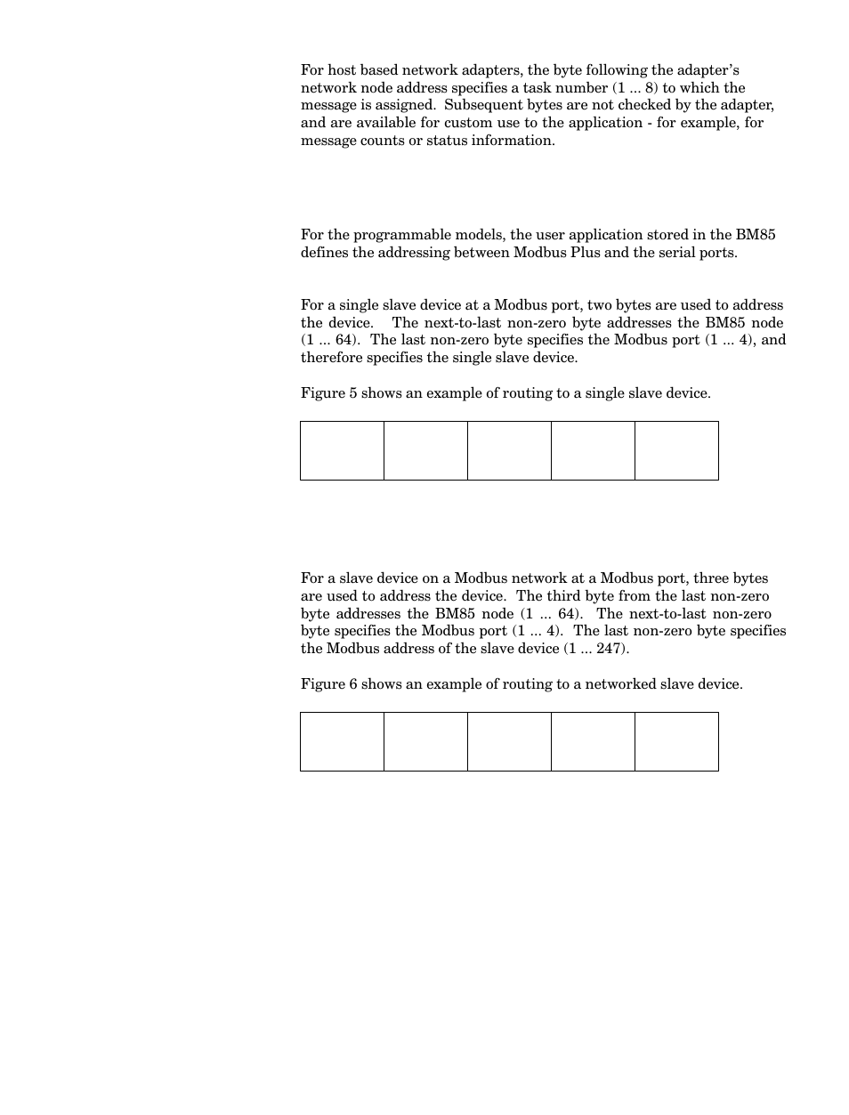2 routing to host based network adapters, 3 routing to bm85 bridge/multiplexers | Schneider Electric Modicon BM85 User Manual | Page 29 / 110