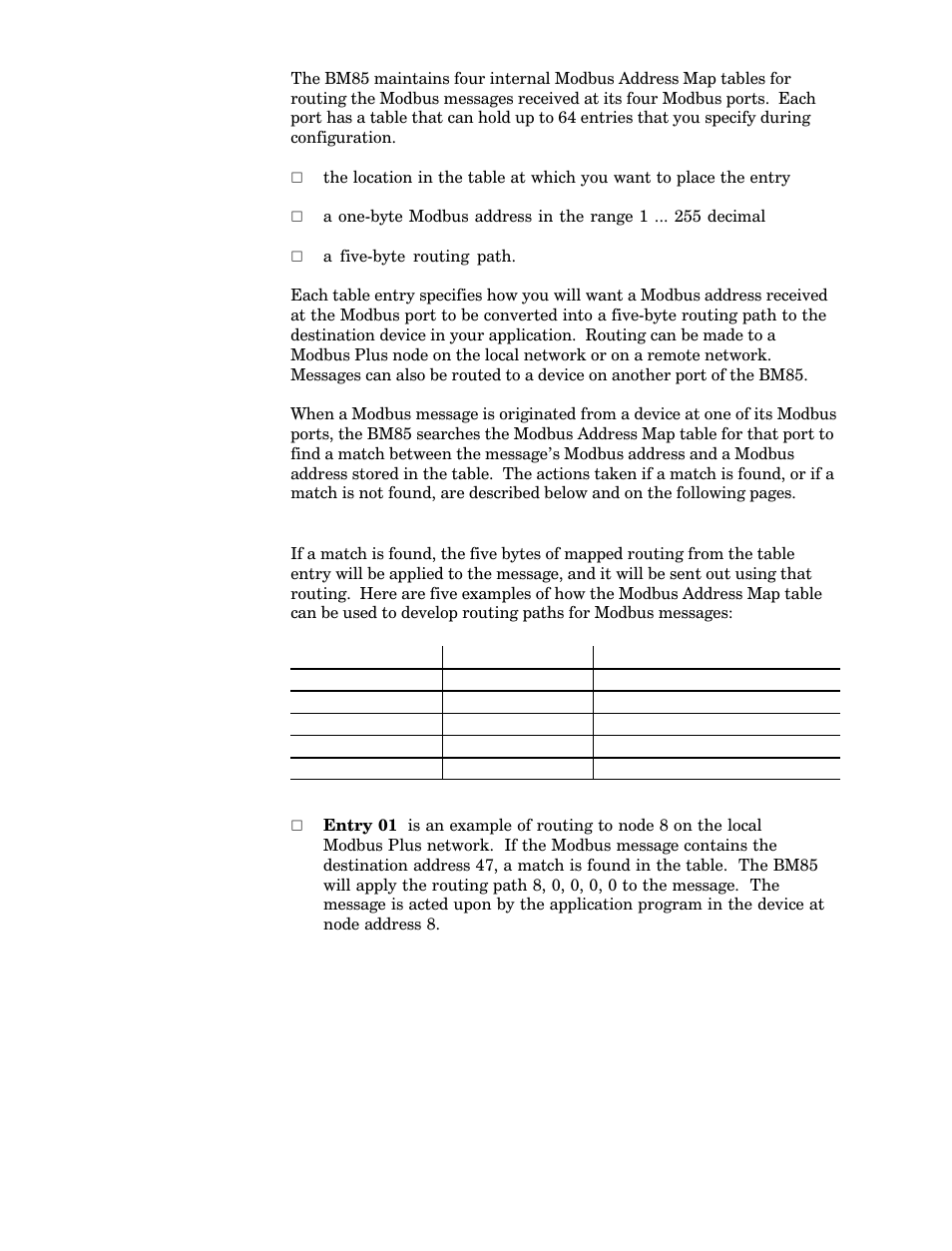 8 modbus address map | Schneider Electric Modicon BM85 User Manual | Page 46 / 110