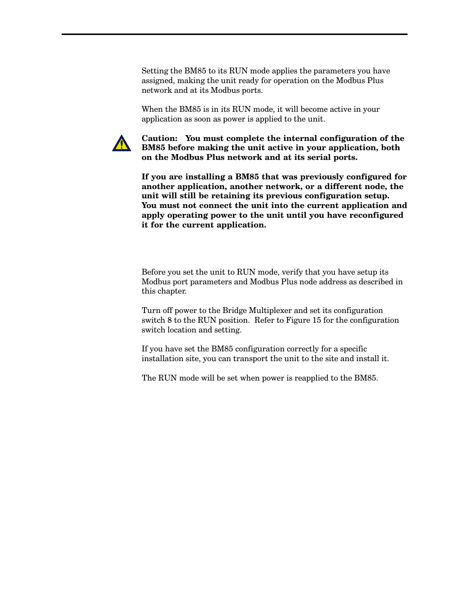 9 setting the run mode | Schneider Electric Modicon BM85 User Manual | Page 78 / 110