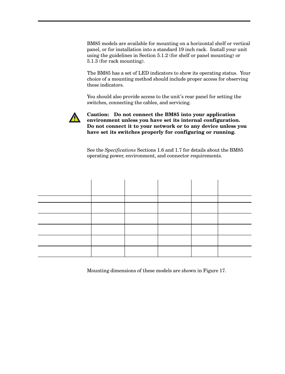 1 installing the bm85 hardware, 1 mounting the bm85, 2 shelf/panel mounted models | Schneider Electric Modicon BM85 User Manual | Page 80 / 110