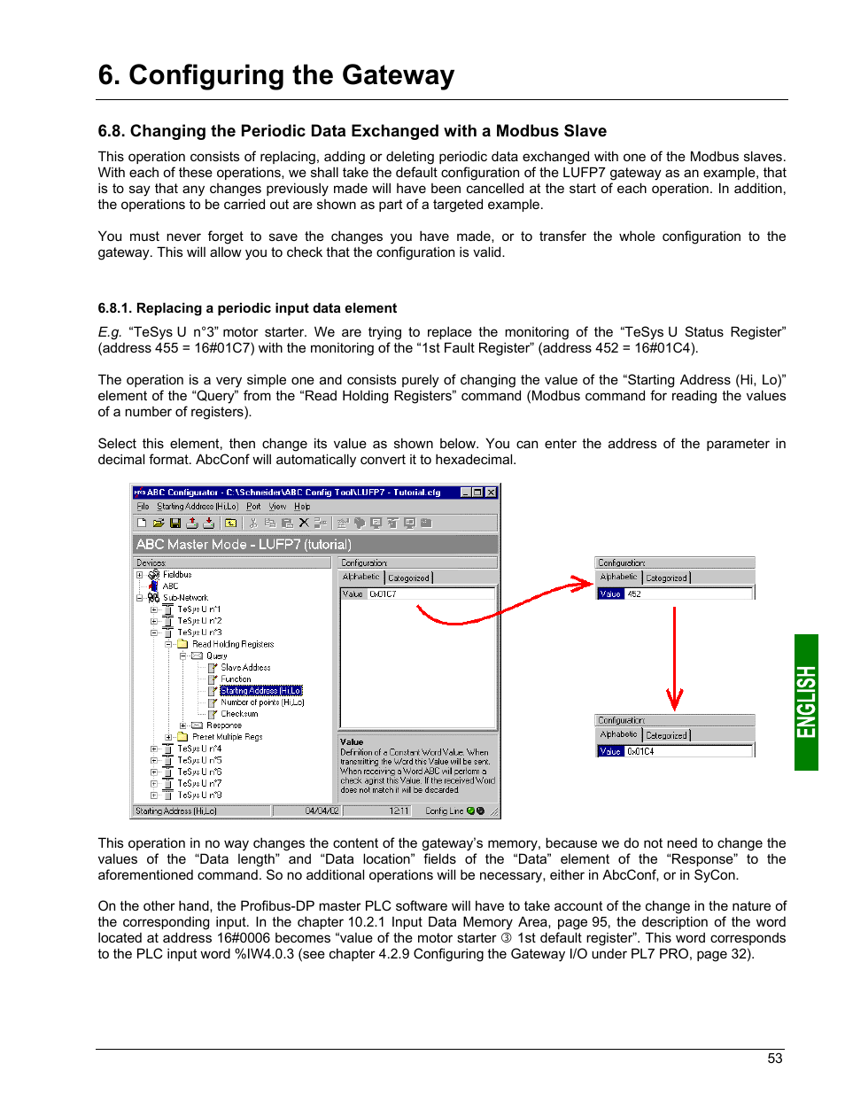 Replacing an output periodic data element, Configuring the gateway | Schneider Electric Gateway LUFP7 User Manual | Page 52 / 115