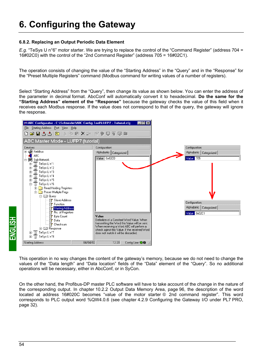 Increasing the amount of periodic input data, Replacing a periodic input data element, Configuring the gateway | Schneider Electric Gateway LUFP7 User Manual | Page 53 / 115