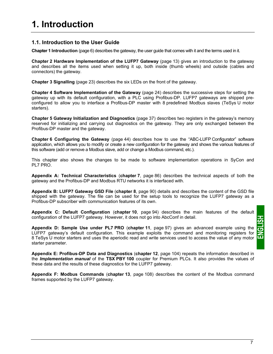 Introduction, Introduction to the user guide | Schneider Electric Gateway LUFP7 User Manual | Page 6 / 115