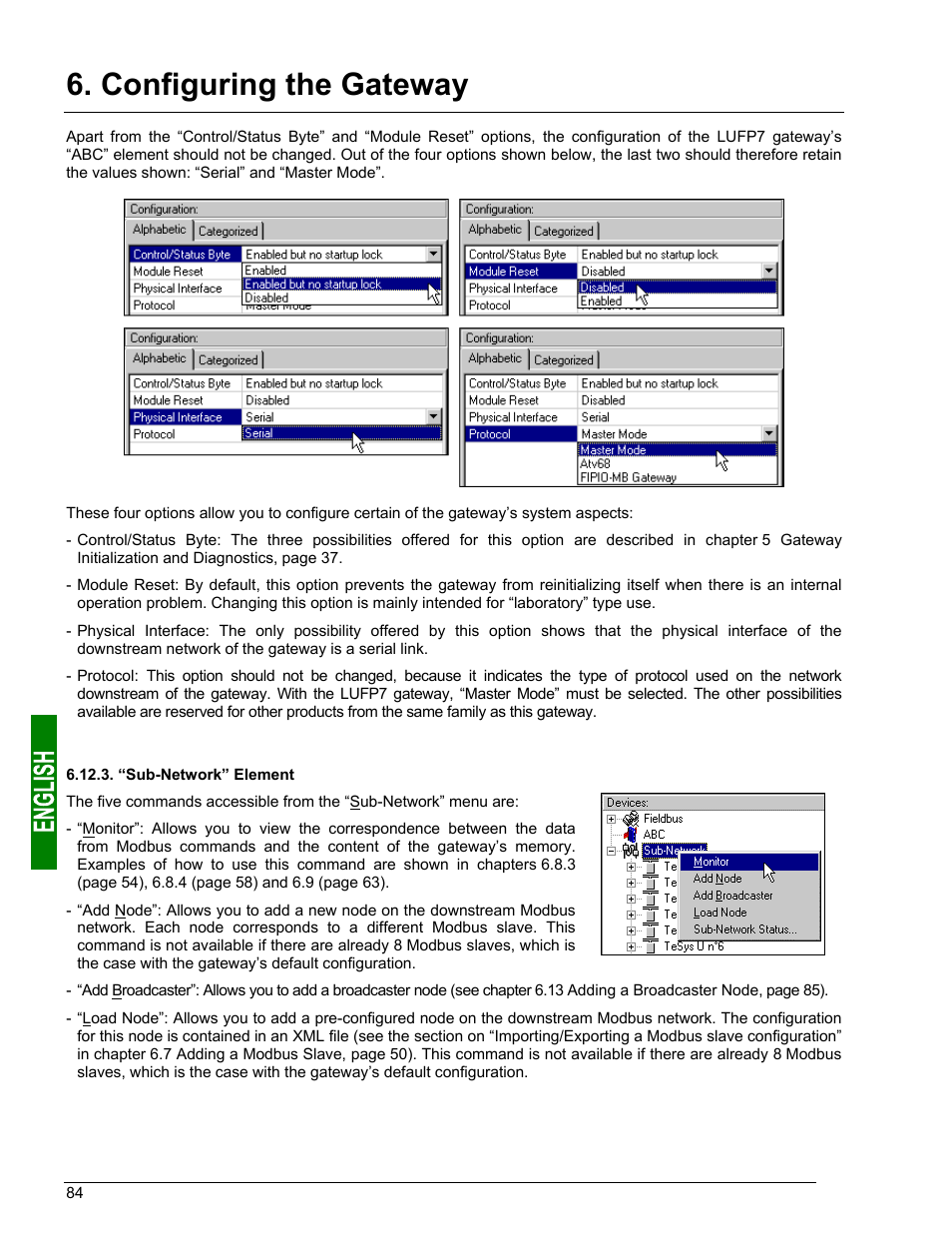 Configuring the gateway | Schneider Electric Gateway LUFP7 User Manual | Page 83 / 115