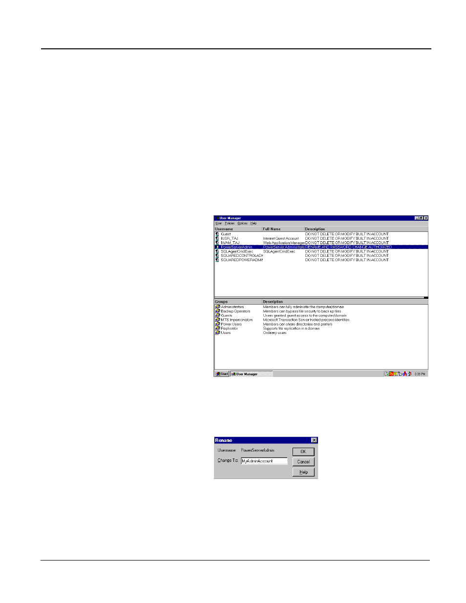 Appendix b— changing your password, Appendix b—changing your password | Schneider Electric POWERLOGIC PWRSRV750 User Manual | Page 35 / 68