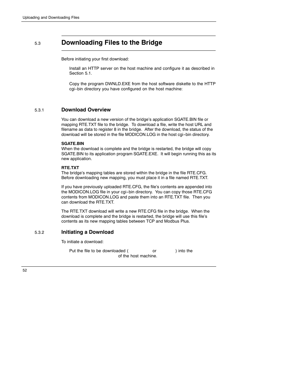 Downloading files to the bridge | Schneider Electric 174 CEV User Manual | Page 56 / 87