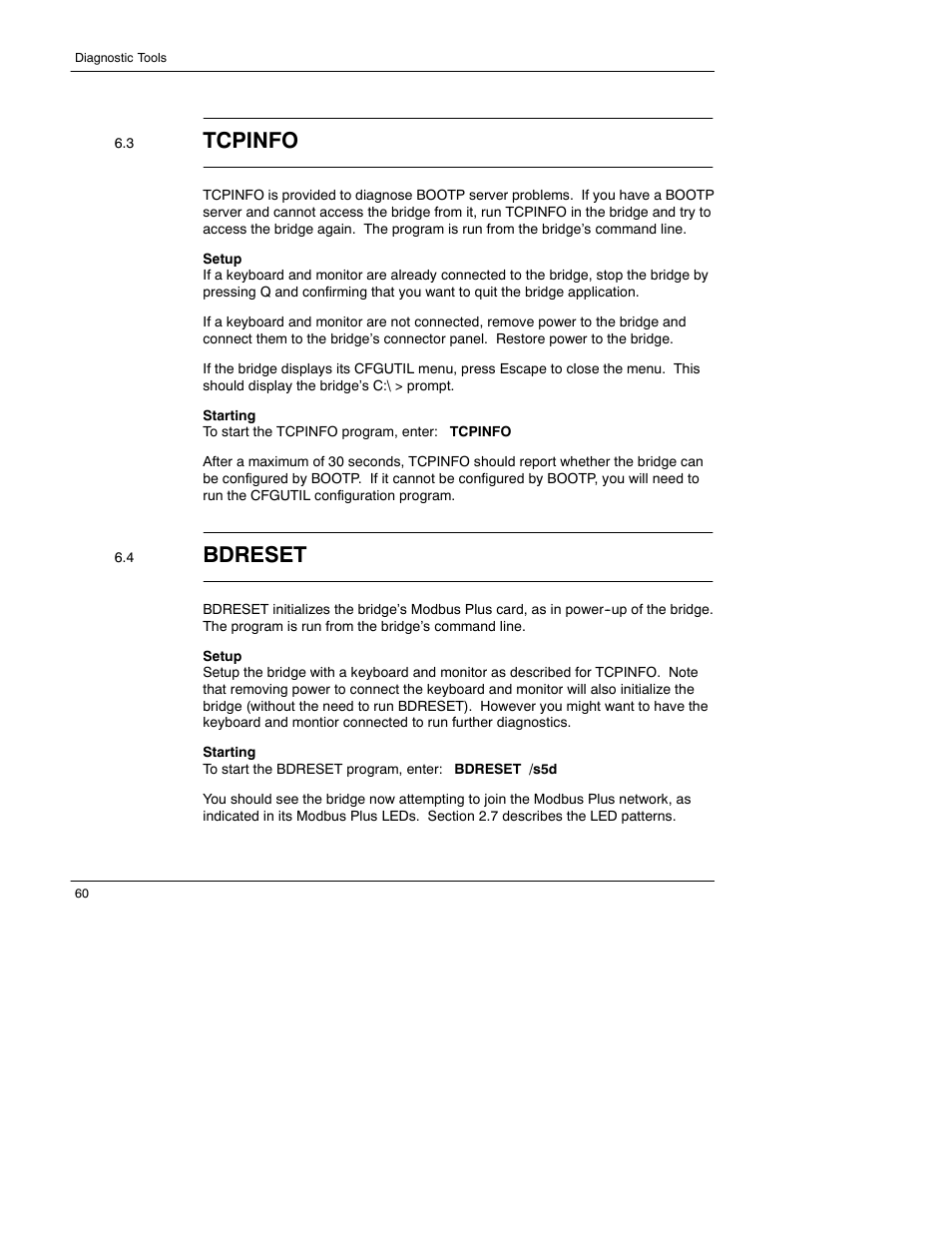 Tcpinfo, Bdreset | Schneider Electric 174 CEV User Manual | Page 63 / 87