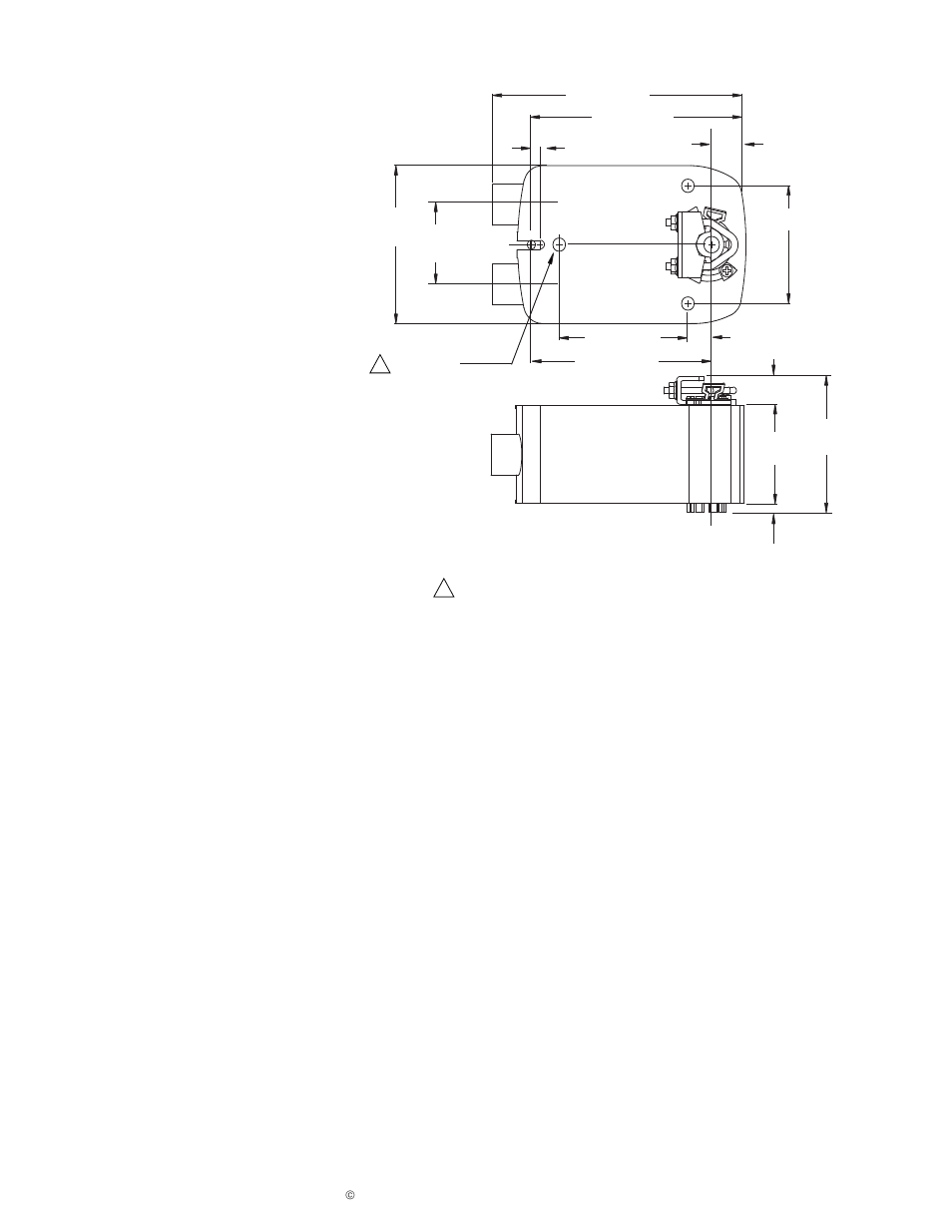 Figure-8 ma40-704x series mounting dimensions | Schneider Electric DuraDrive Direct Coupled Actuators MA4X-707X User Manual | Page 23 / 24