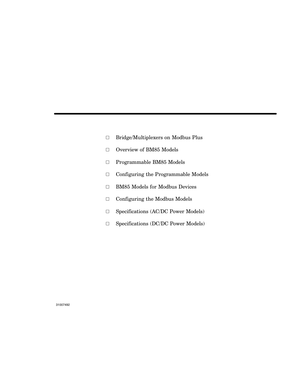 Introducing the bm85 bridge/multiplexers, Chapter 1 introducing the bm85 bridge/multiplexers | Schneider Electric Modbus Plus Network Bridge Multiplexer none User Manual | Page 11 / 110