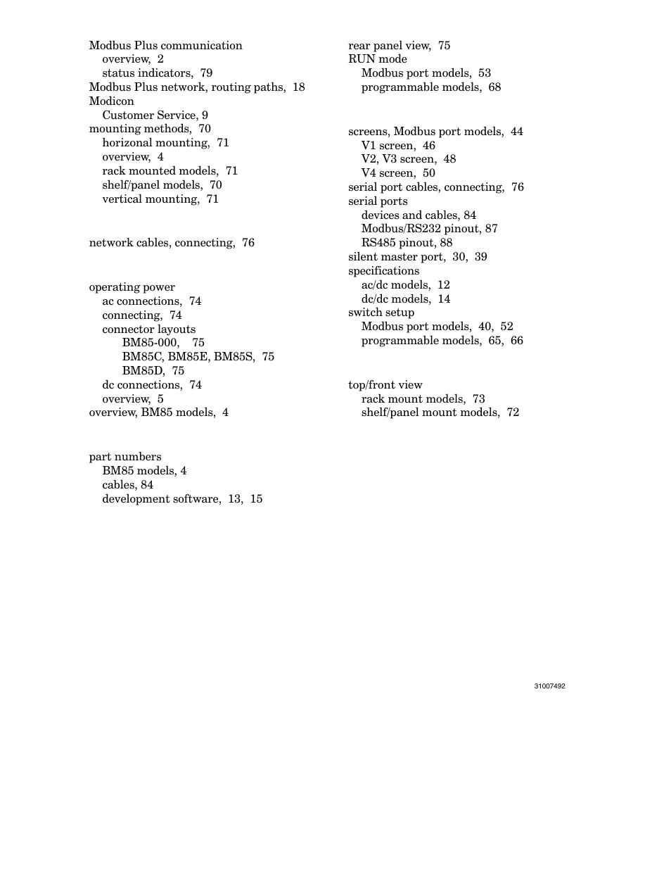 Schneider Electric Modbus Plus Network Bridge Multiplexer none User Manual | Page 110 / 110