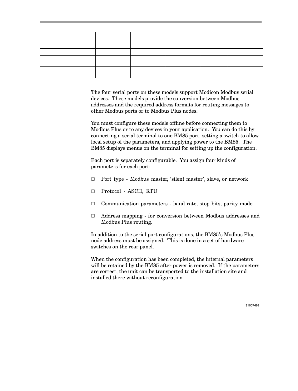 Modbus port models, 5 modbus port models | Schneider Electric Modbus Plus Network Bridge Multiplexer none User Manual | Page 20 / 110