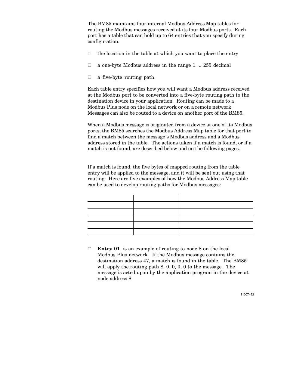 8 modbus address map | Schneider Electric Modbus Plus Network Bridge Multiplexer none User Manual | Page 46 / 110
