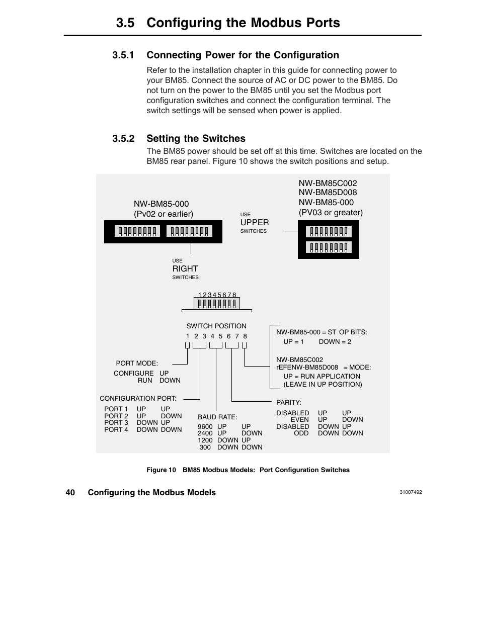 5 configuring the modbus ports | Schneider Electric Modbus Plus Network Bridge Multiplexer none User Manual | Page 50 / 110