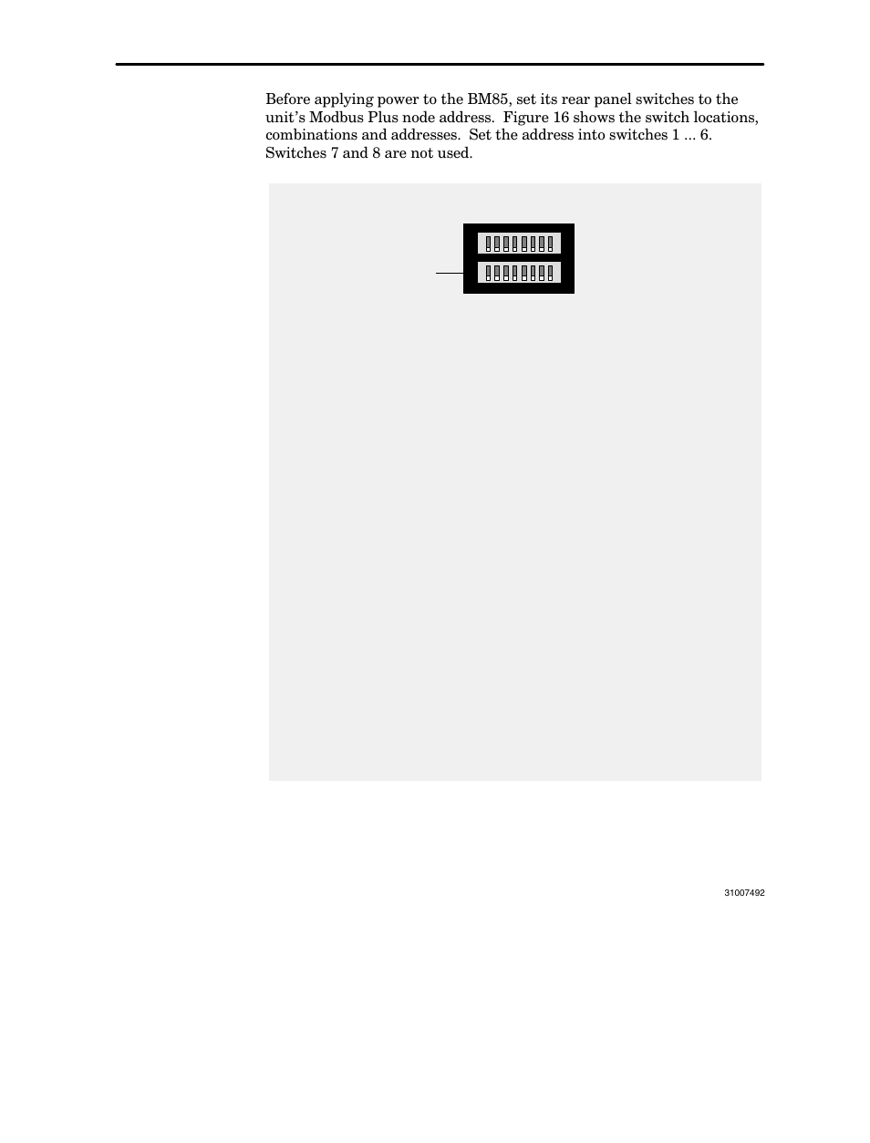 Setting the modbus plus address, 7 setting the modbus plus address, Configuring the programmable models | Bm85, Lower | Schneider Electric Modbus Plus Network Bridge Multiplexer none User Manual | Page 76 / 110