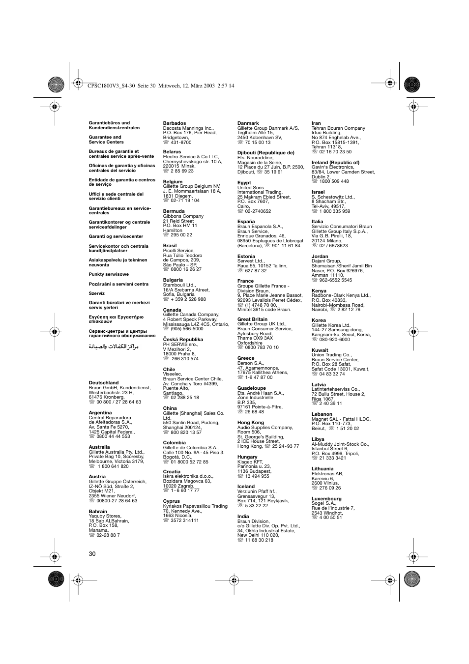 Braun CPSC 1800 V3 MN User Manual | Page 30 / 34