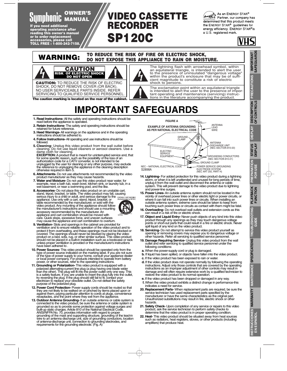 Symphonic SP120C User Manual | 8 pages