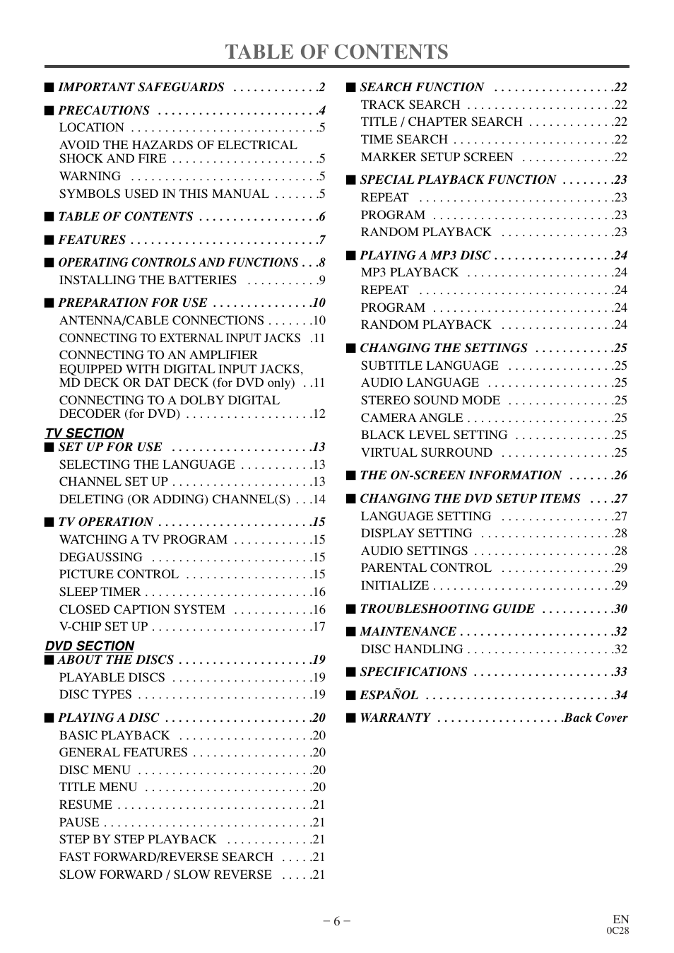 Symphonic WF20D4 User Manual | Page 6 / 40
