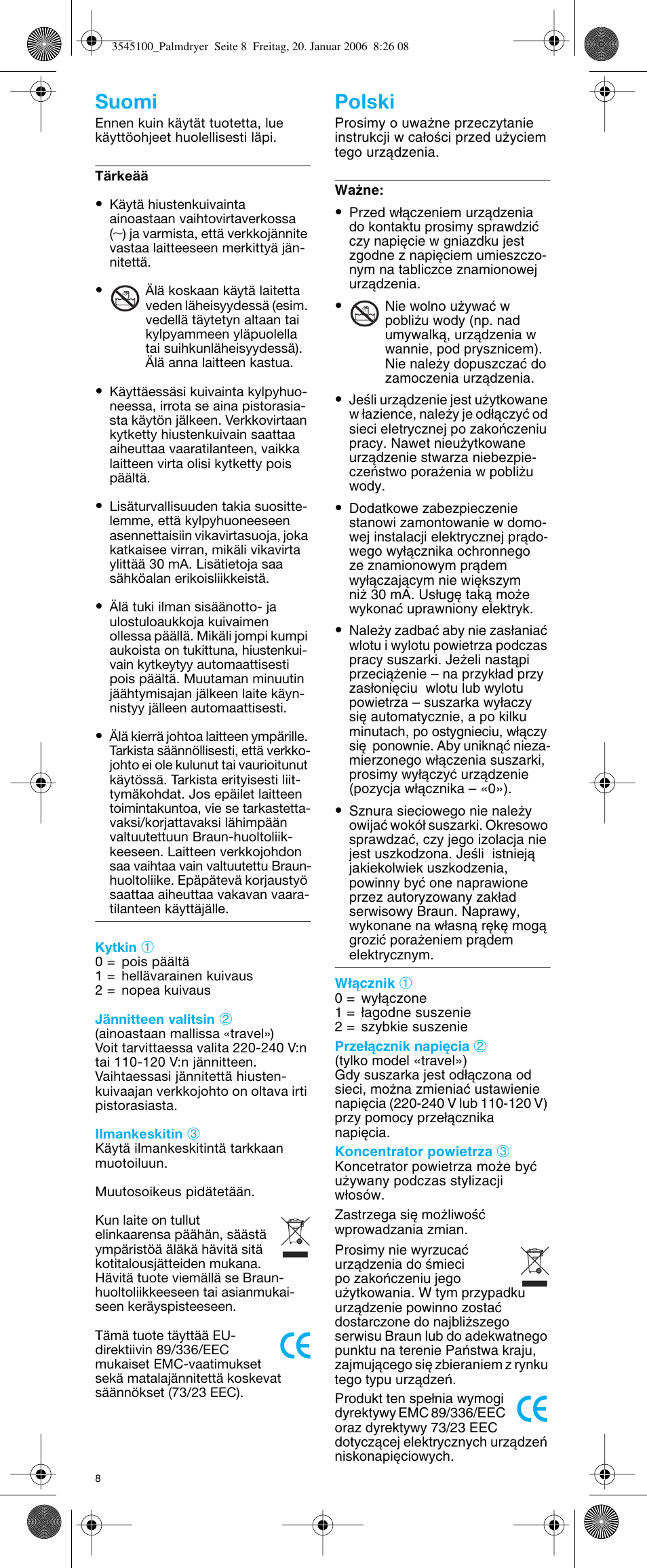 Suomi polski | Braun e-Go PD 1 User Manual | Page 7 / 22