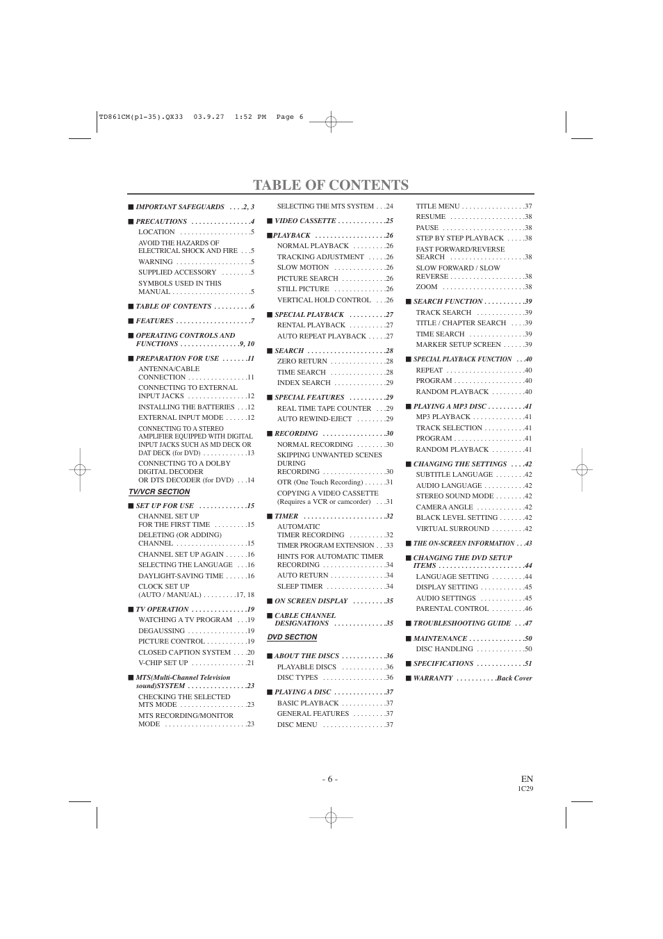 Symphonic CWF719 User Manual | Page 6 / 52