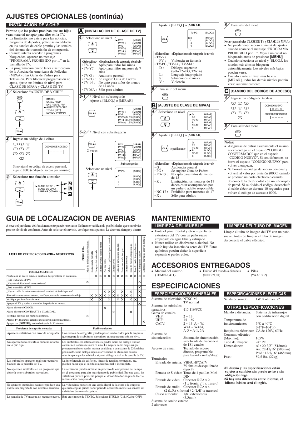 Accesorios entregados, Ab c | Symphonic ST424FF User Manual | Page 8 / 8