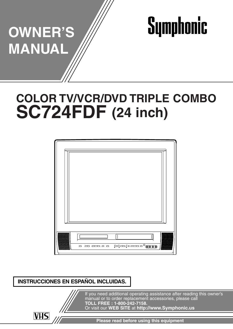 Symphonic SC724FDF User Manual | 56 pages