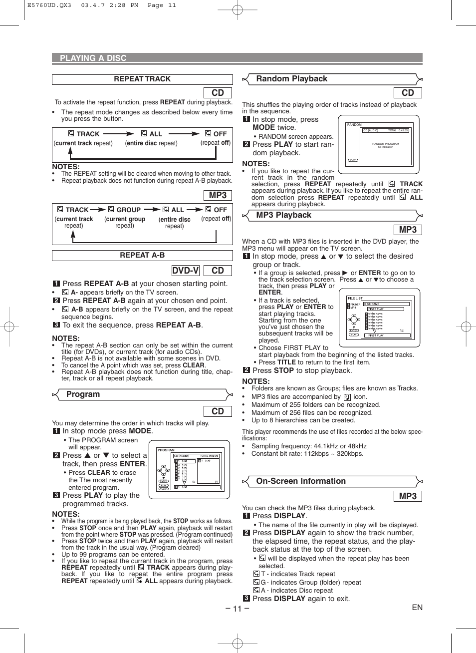 Cd dvd-v | Symphonic SD300D User Manual | Page 11 / 20
