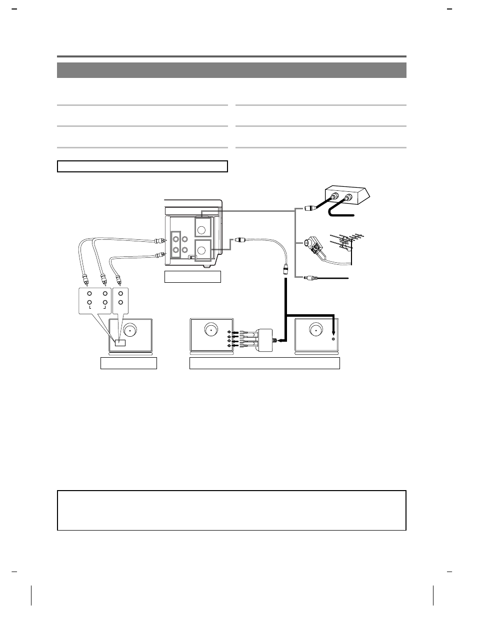 Preparation for use, Antenna/cable connections, Using optional audio/video output jacks | Using audio/video input jacks, Basic connections, You can use a/v input jacks on back panel | Symphonic SF225B User Manual | Page 6 / 16