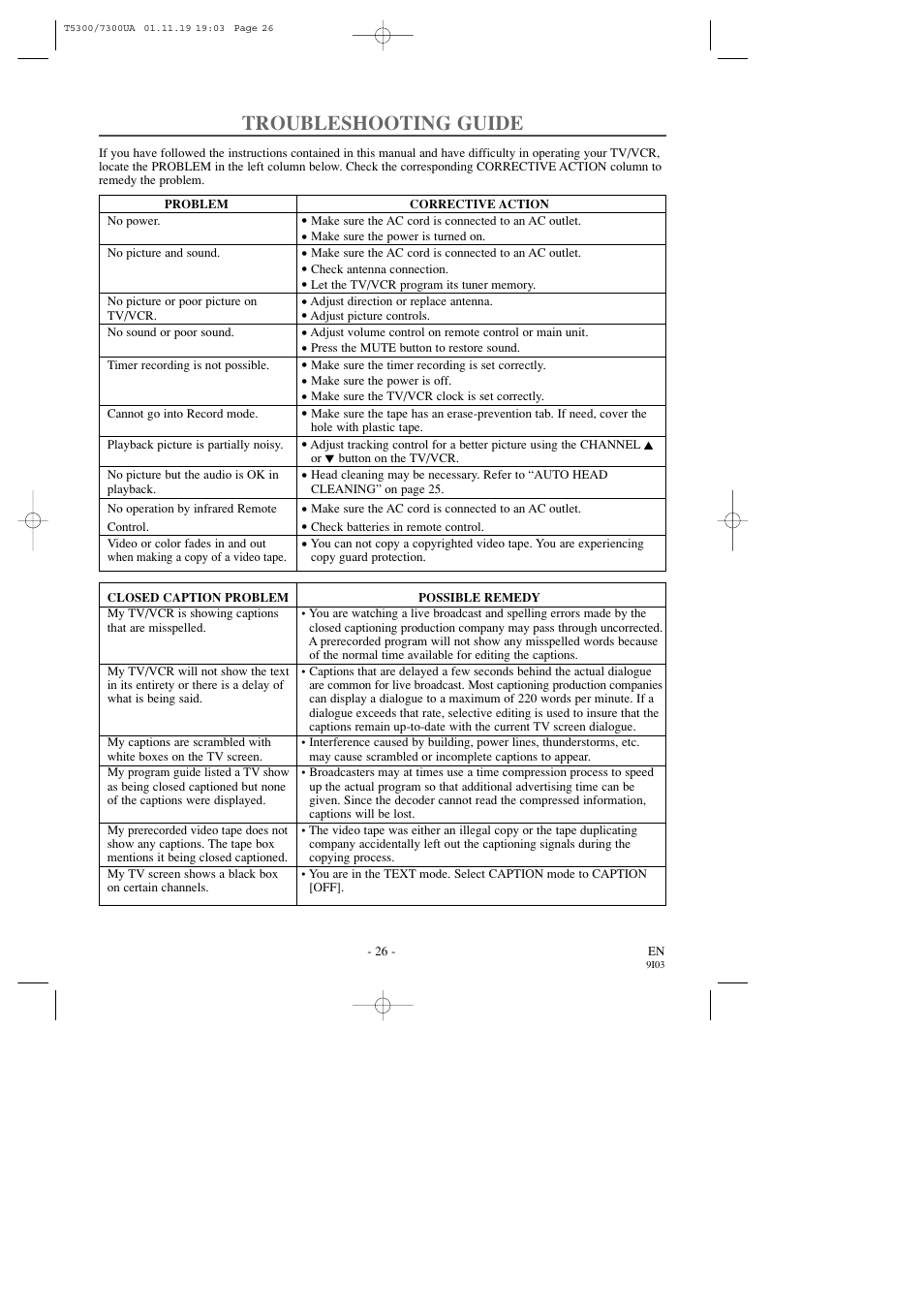 Troubleshooting guide | Symphonic SC313C User Manual | Page 26 / 32