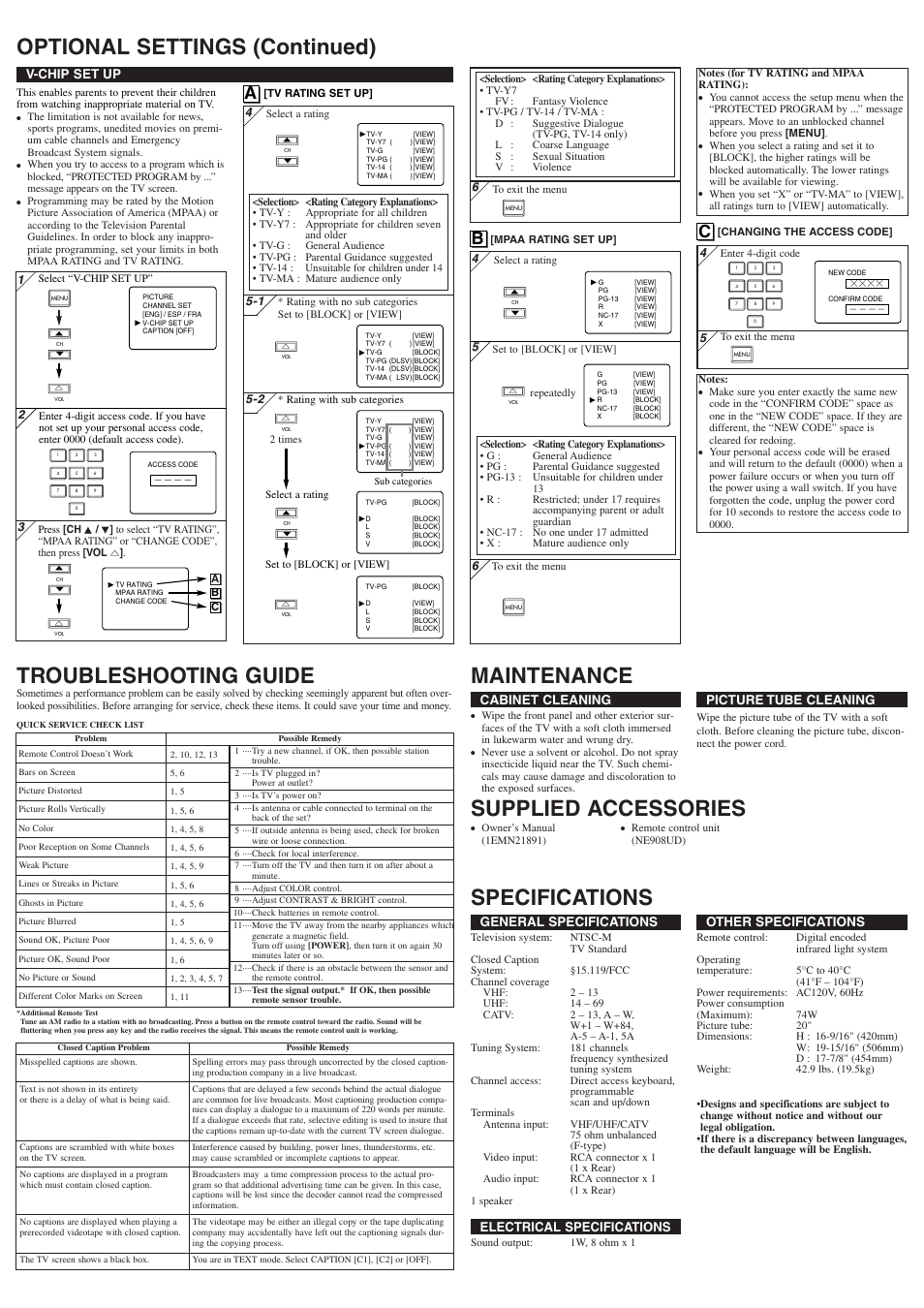 Supplied accessories | Symphonic WF206 User Manual | Page 4 / 8