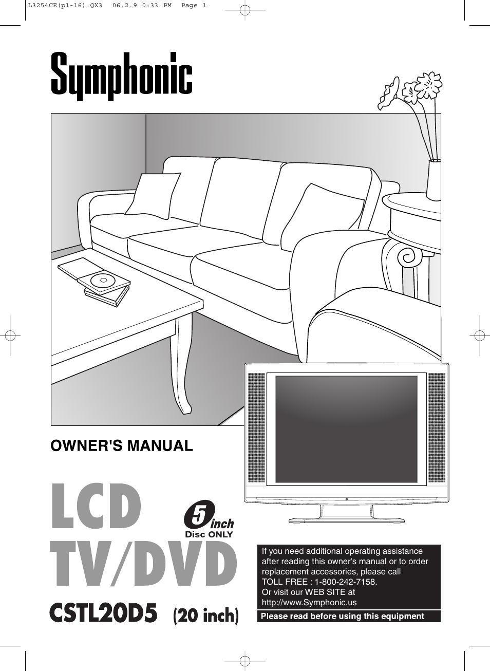 Symphonic LCD TV/DVD User Manual | 36 pages