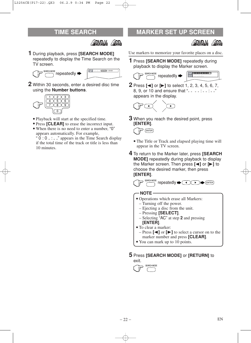 Time search marker set up screen | Symphonic LCD TV/DVD User Manual | Page 22 / 36
