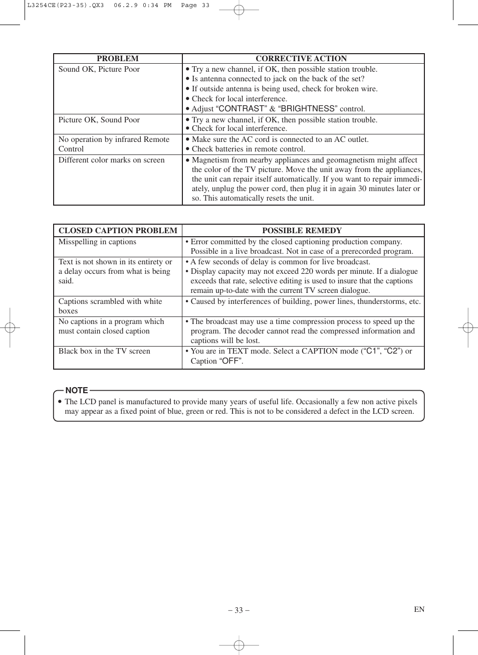 Symphonic LCD TV/DVD User Manual | Page 33 / 36