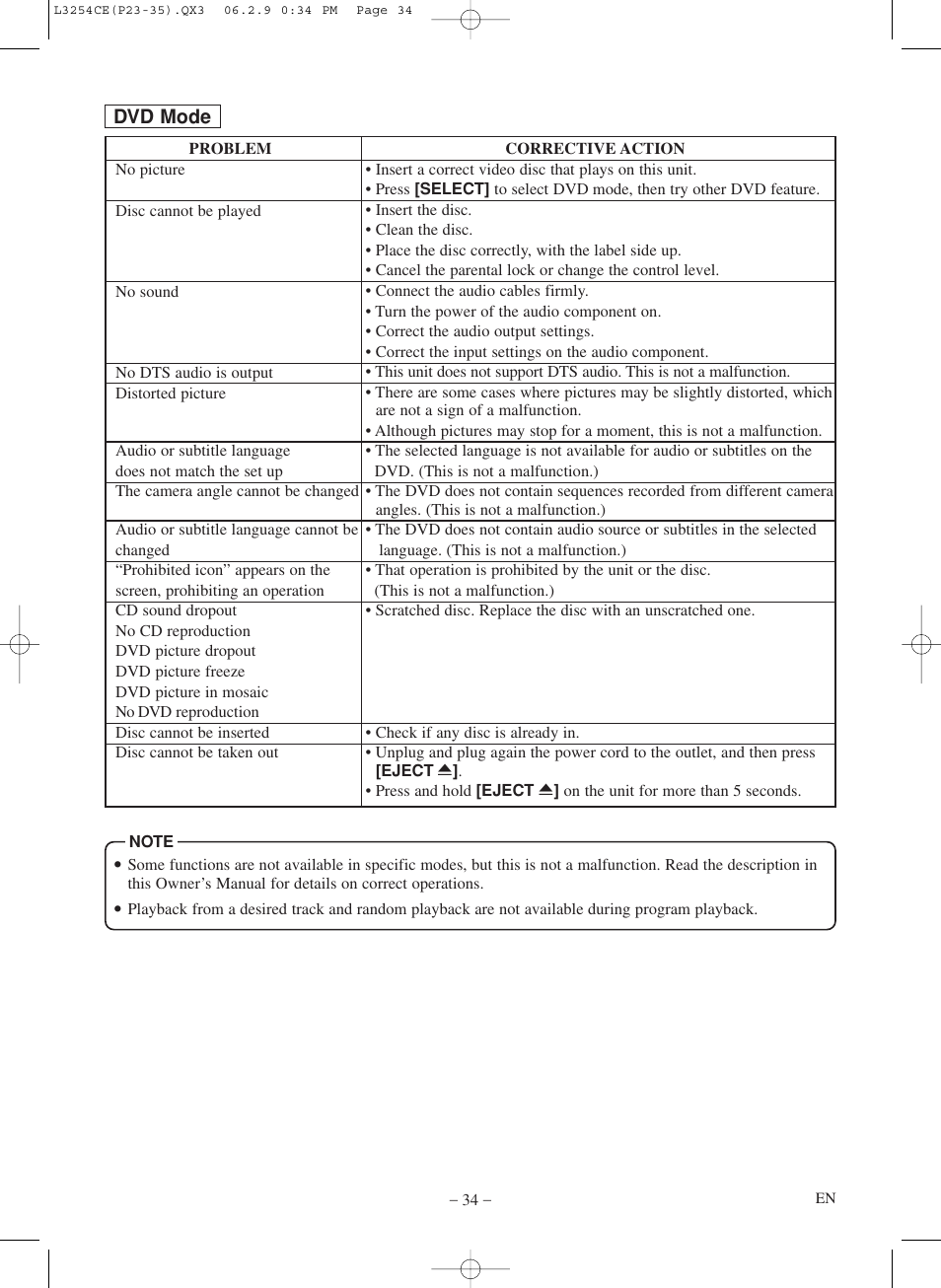 Symphonic LCD TV/DVD User Manual | Page 34 / 36
