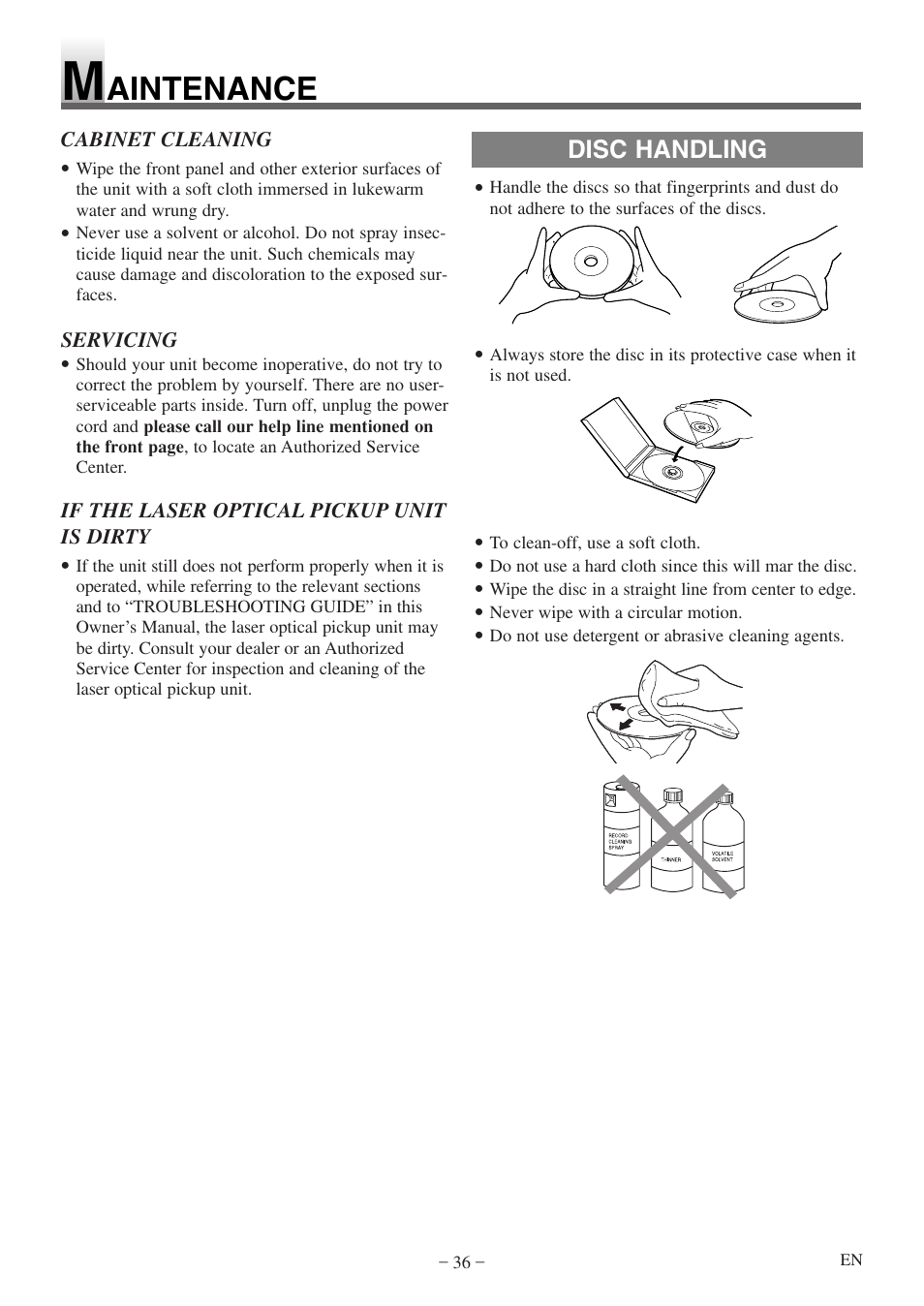 Aintenance | Symphonic STL20D5 User Manual | Page 36 / 48