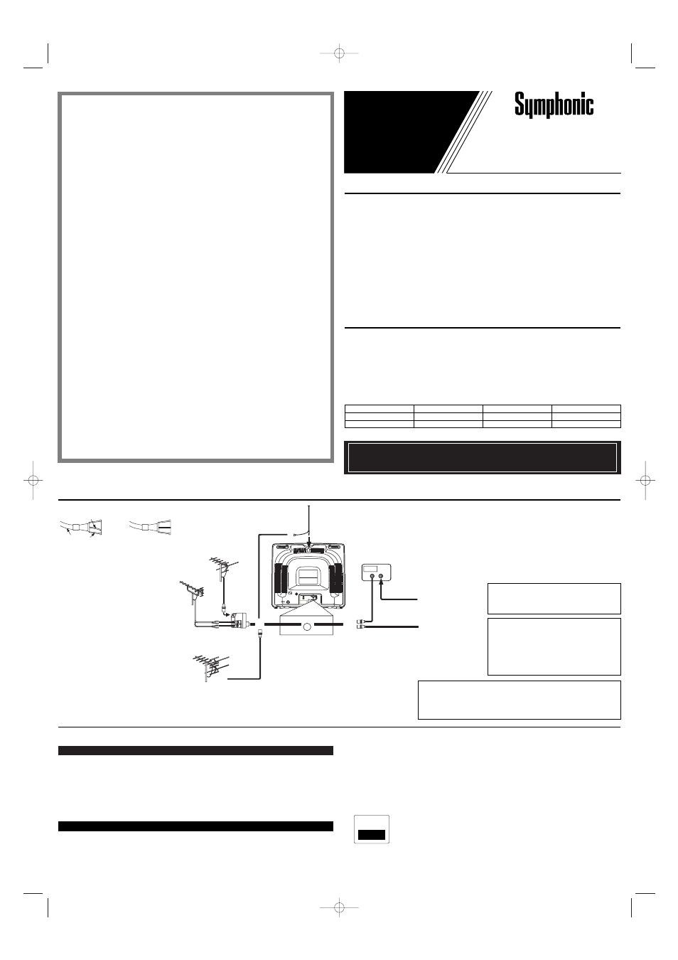 Symphonic ST413D User Manual | 4 pages