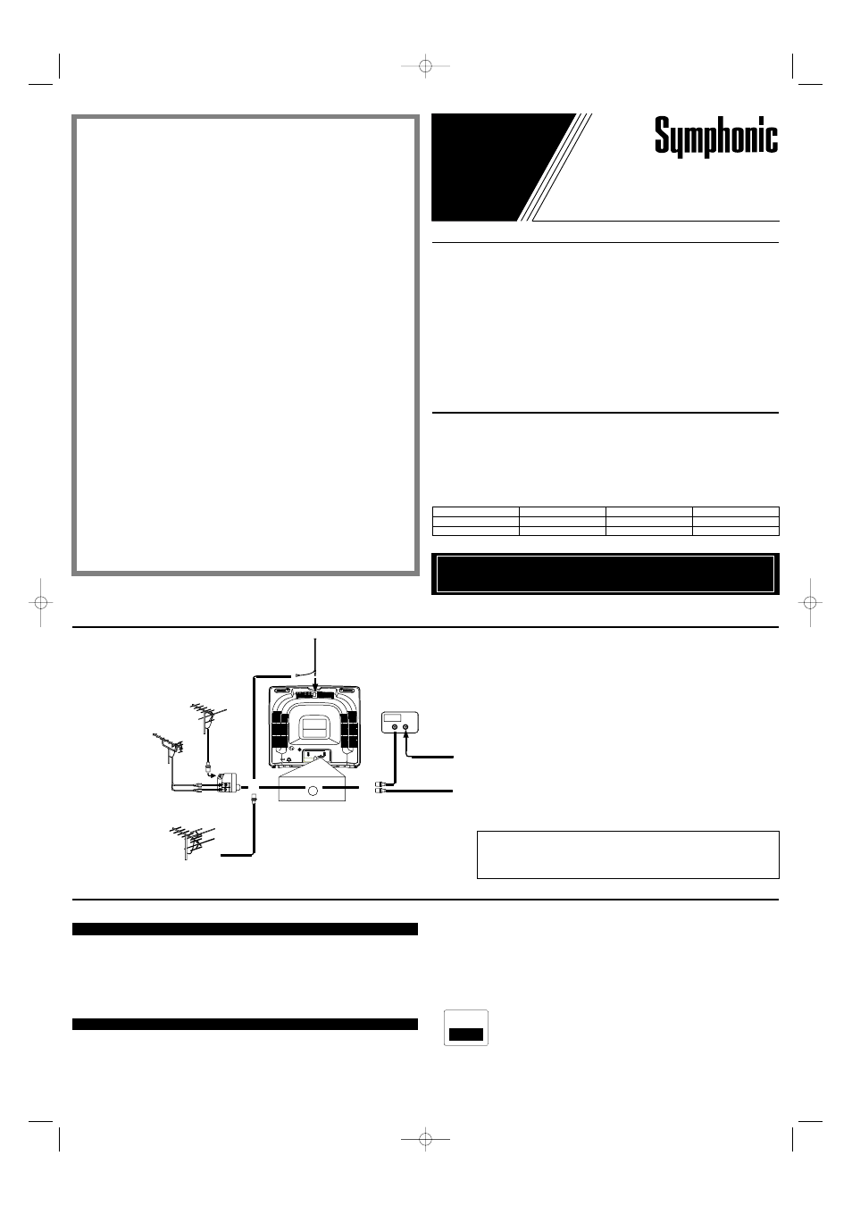 Symphonic WF-1901 User Manual | 8 pages