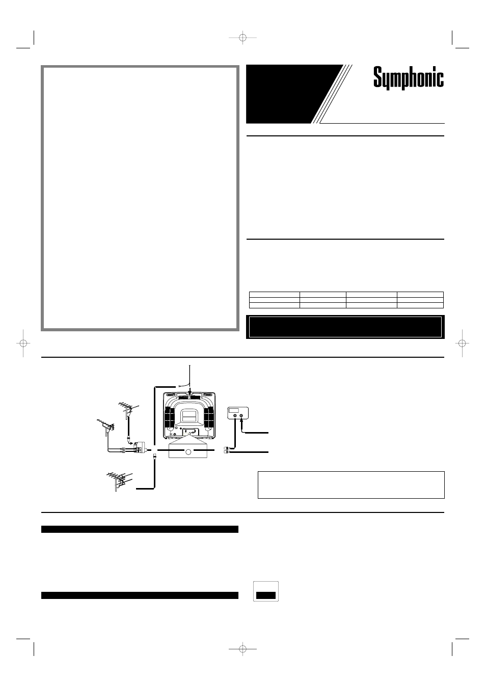 Wf-1901, Manual del usuario, Conexiones de la antena/cable precauciones | Características, Subtitulos narrativos, Televisor a color de 19 pulgadas, Ant.in | Symphonic WF-1901 User Manual | Page 5 / 8