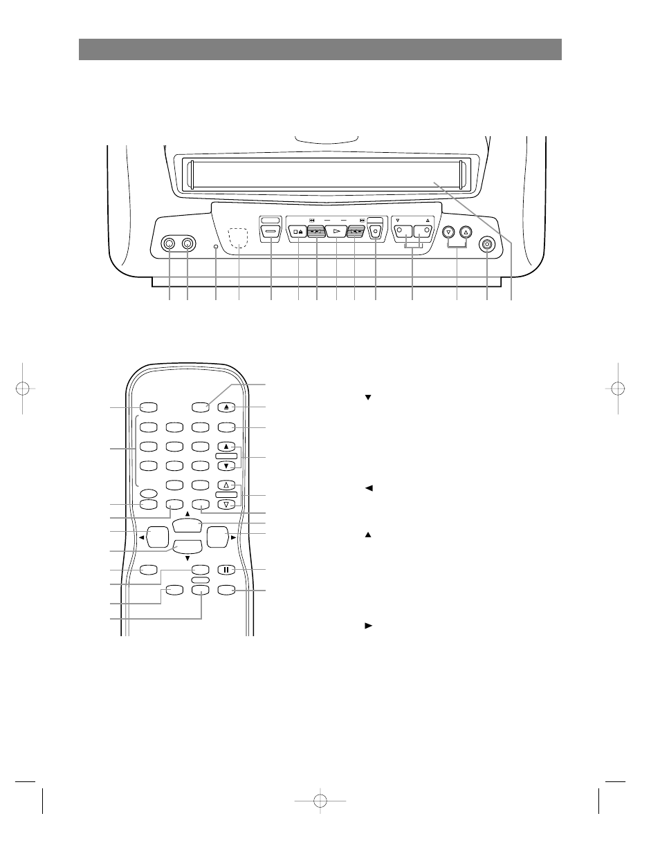 Controles de operación y sus funciones, Panel delantero - - control remoto | Symphonic SC309C User Manual | Page 27 / 32