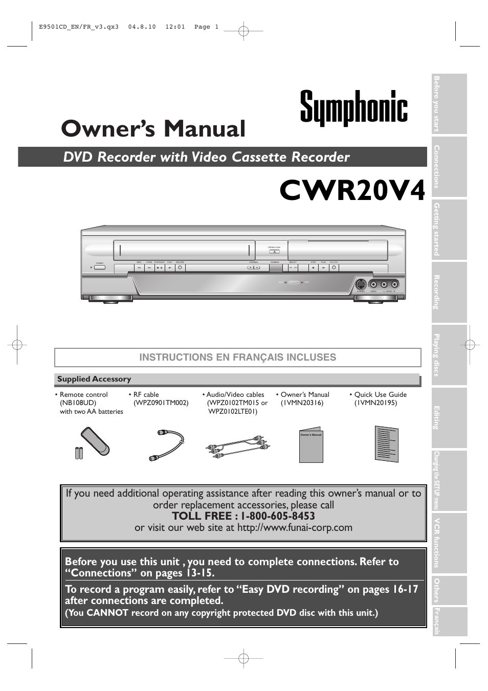 Symphonic CWR20V4 User Manual | 108 pages