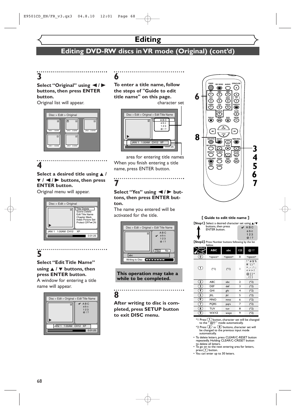 Editing | Symphonic CWR20V4 User Manual | Page 68 / 108