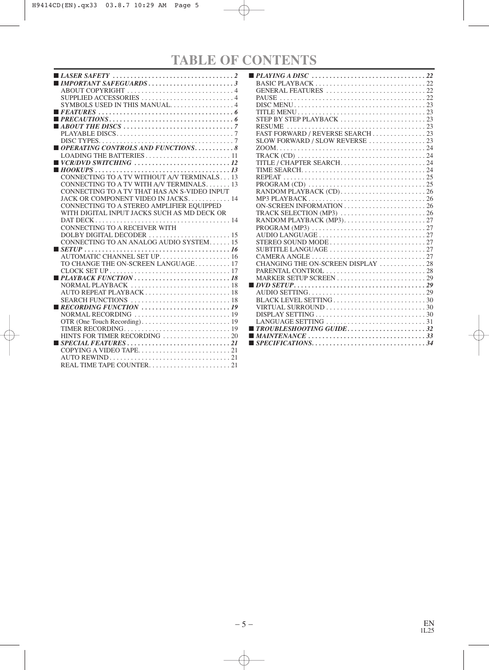 Symphonic CWF803 User Manual | Page 5 / 36