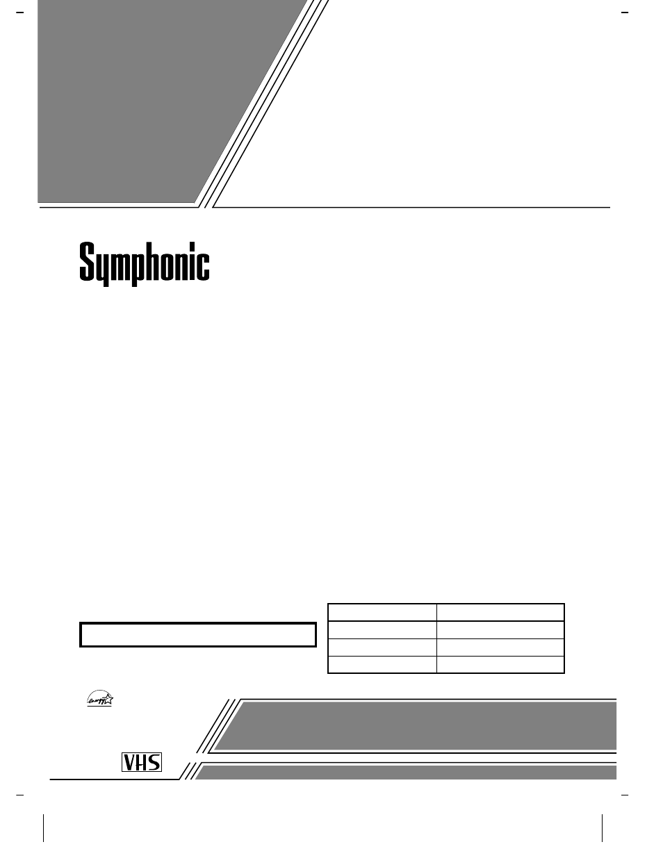 Symphonic VR-701 User Manual | 16 pages