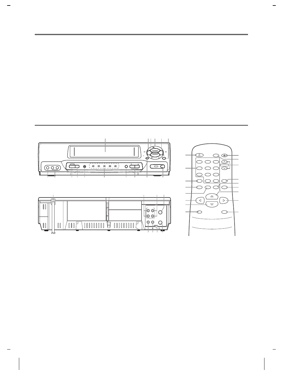 Features, Operating controls and functions, Hardware specifications | Automatic functions, Playback, Recording, Press to remove the tape from the vcr, Remote control, Vcr rear panel | Symphonic VR-701 User Manual | Page 4 / 16