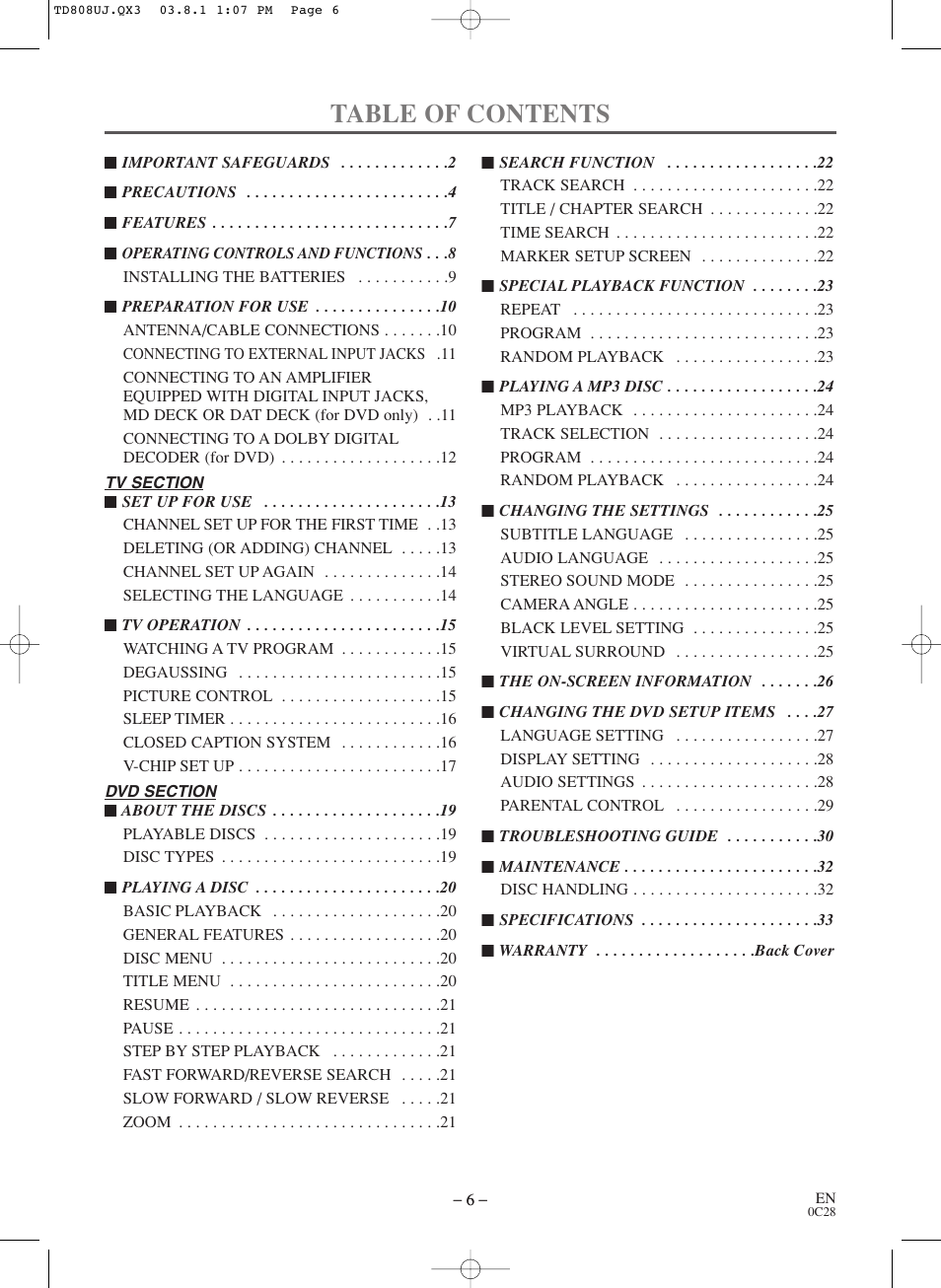 Symphonic BL519DD User Manual | Page 6 / 34