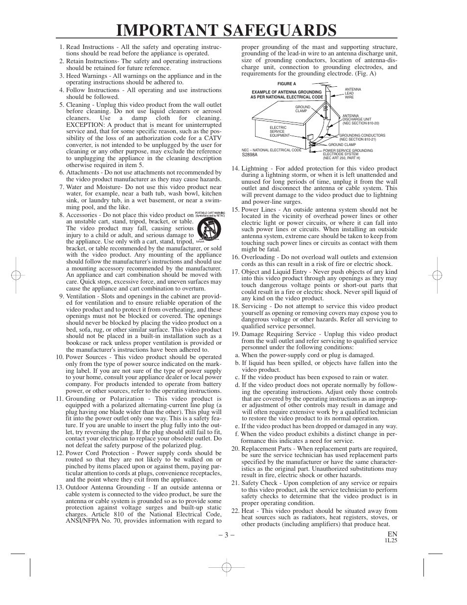 Important safeguards | Symphonic WF802 User Manual | Page 3 / 48