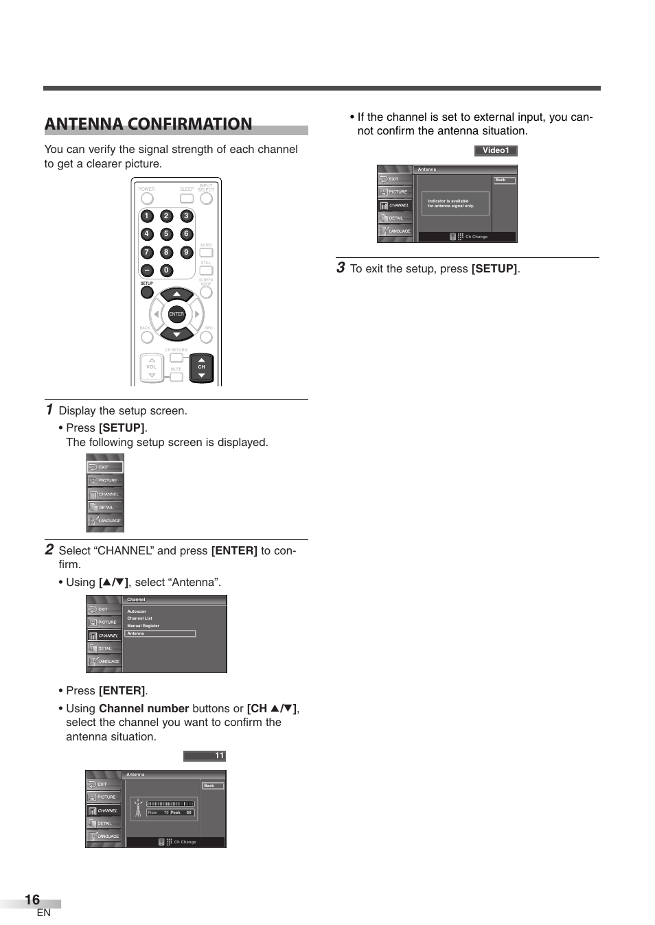 Antenna confirmation | Symphonic WF32L6 User Manual | Page 16 / 36